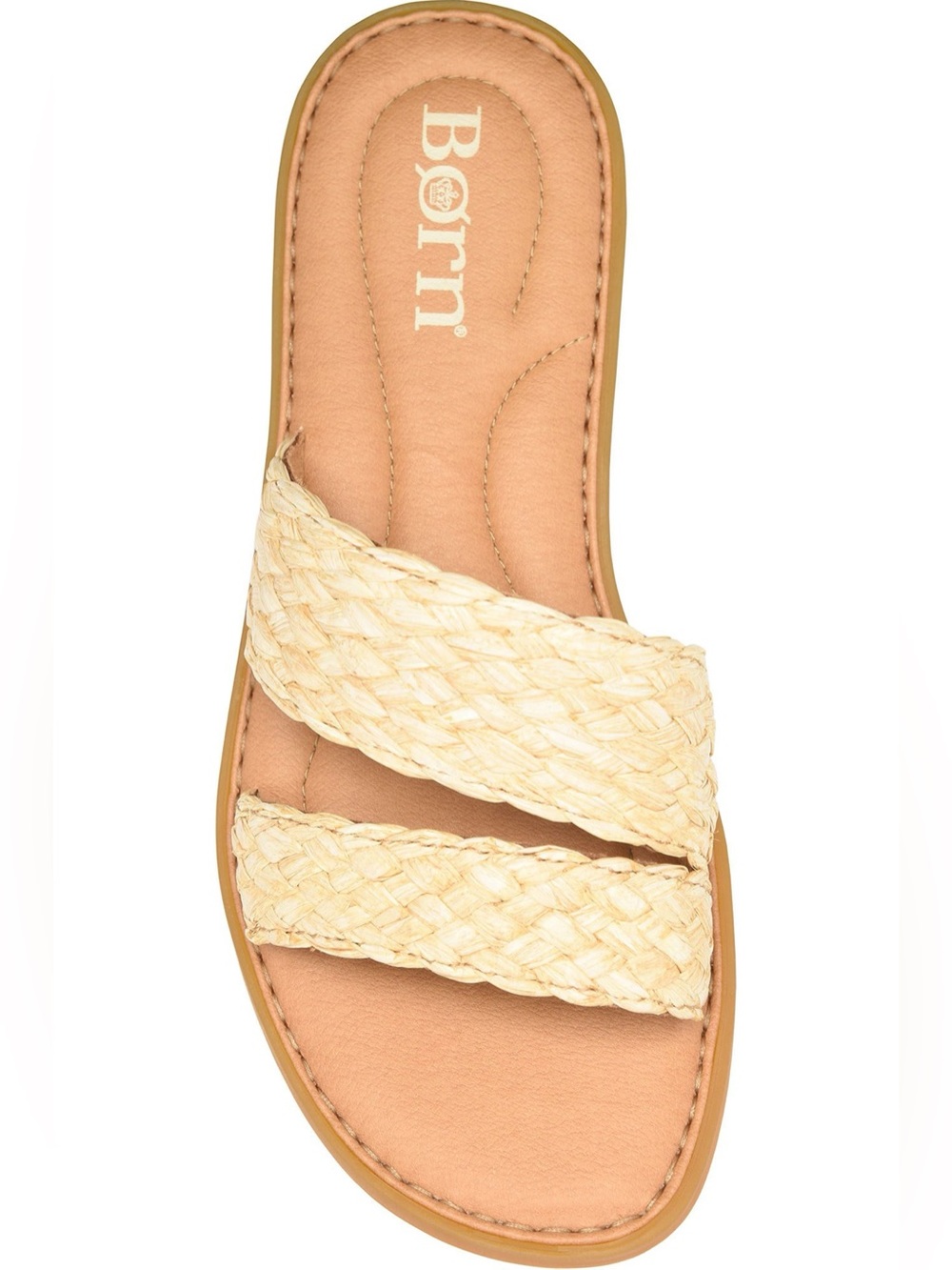 Born Women's Natural Braided Double-Strap Slide Sandal
